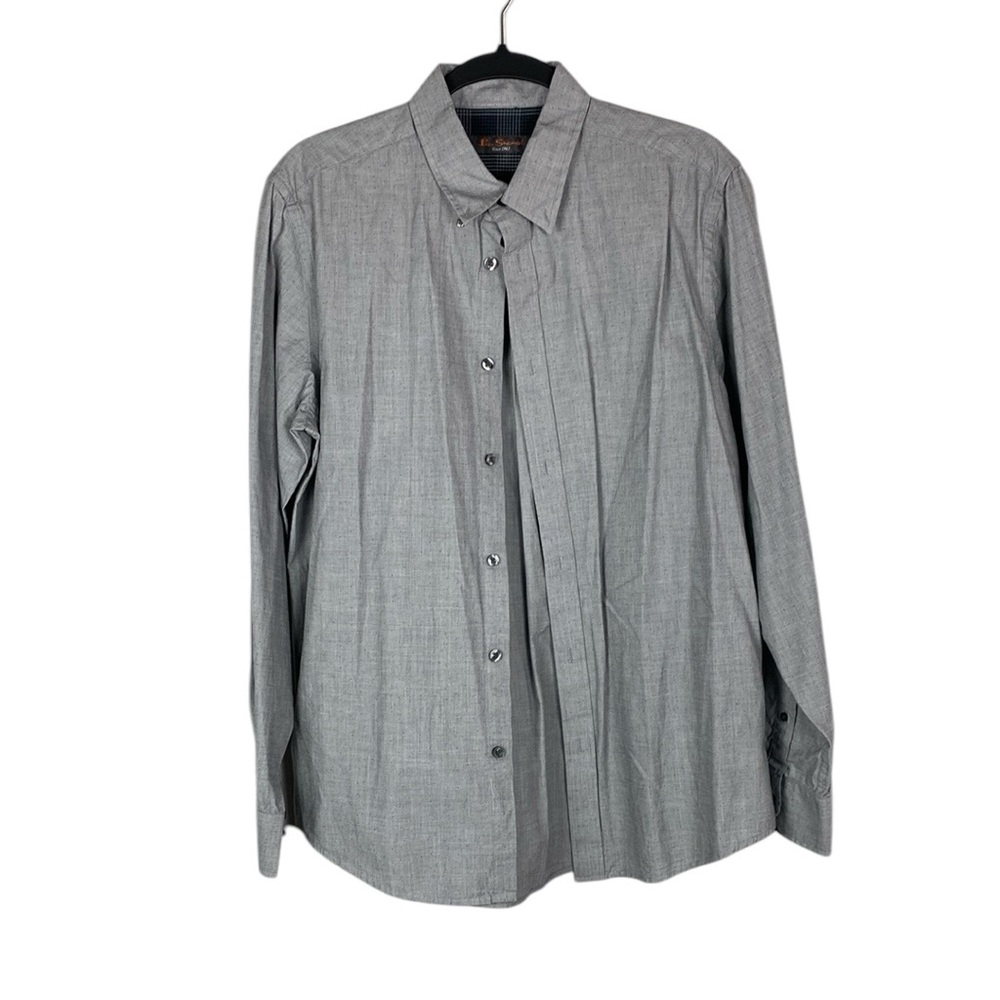 Ben Sherman grey dot long sleeve button front op
